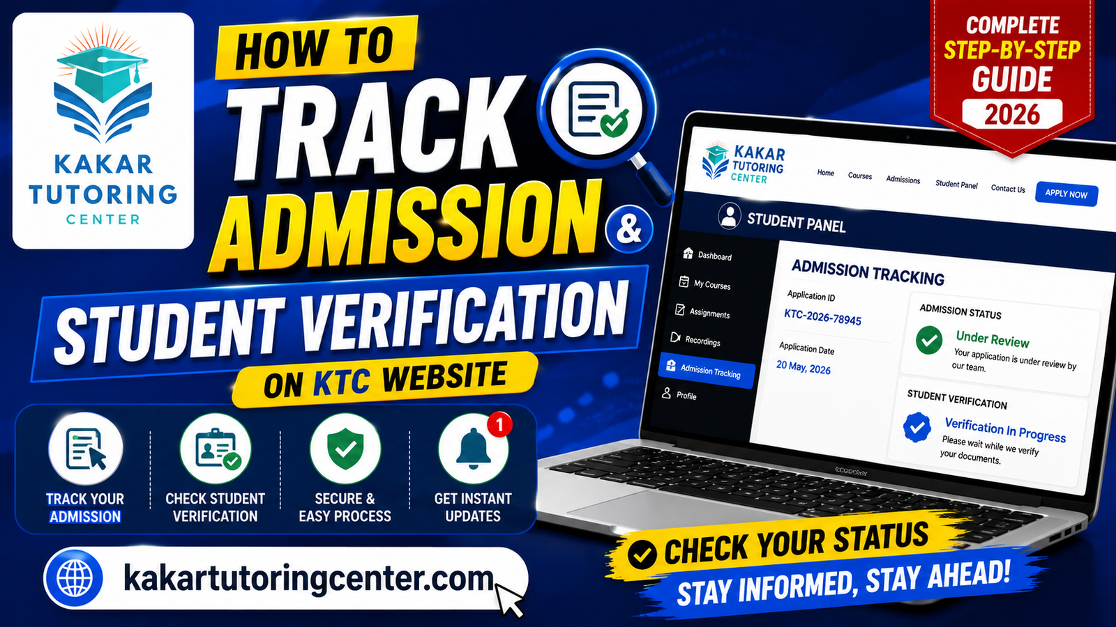 How to Track Admission & Student Verification on KTC Website | Complete Guide